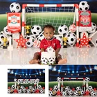 Фон для фотосъемки с изображением футбольных звезд мальчиков на 1-й день рождения