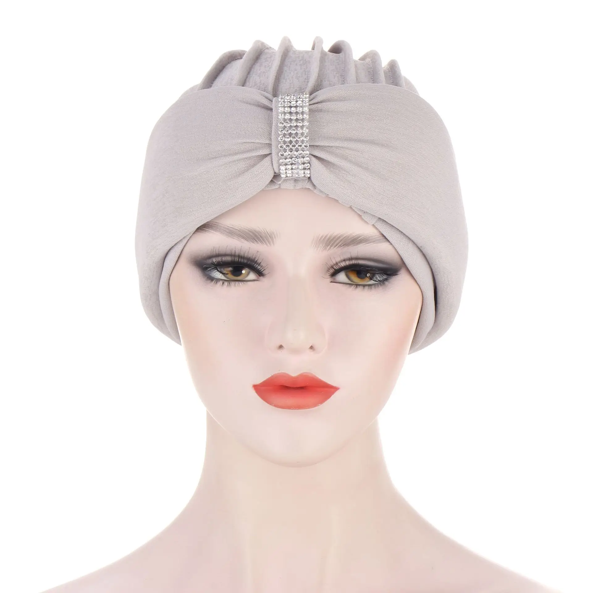 

2021 New Muslim Fashion Turban with Sponge Forehead Middle Sequins Headwear Hat Multi-color Women Hat Hair Accessories Wholesale
