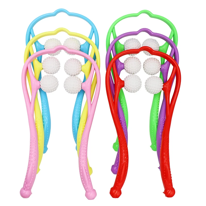 Массажер роликовый для снятия давления массажа шеи плеч с двойной триггерной