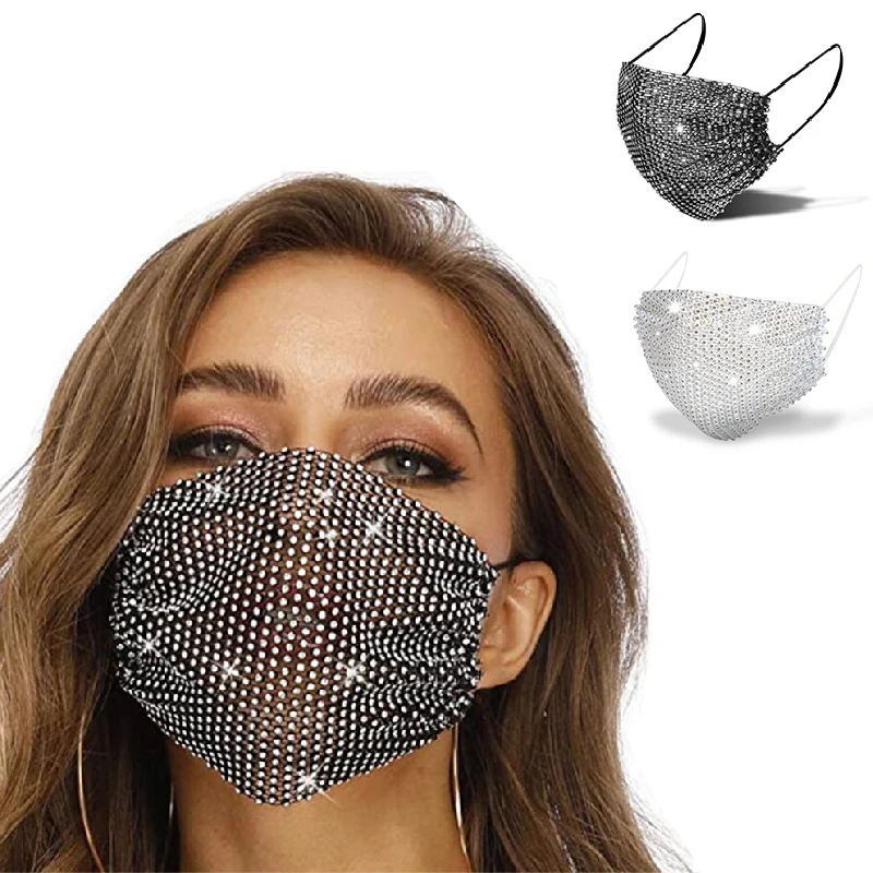 

Блестящие блестящие сетчатые модные эластичные маски для лица, стразы, маскарадные вечерние маскарадные маски на Хэллоуин, декоративные ма...