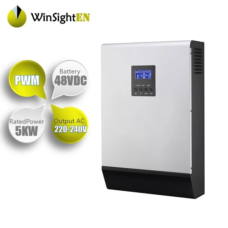 5KVA 5000W солнечных батарей по ограничению на использование опасных материалов в производстве электрического и электронного оборудования Синусоидальная волна 220VAC Выход встроенным ШИМ-48 V 50A за максимальной точкой мощности, Солнечный контроллер заряда