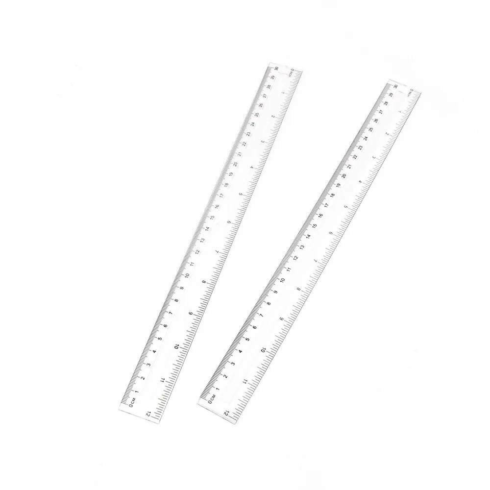 

1pcs Simple Style 30cm/12 Inch Metric Ruler Transparent Acrylic Ruler Simple Ruler Square Ruler Cute Stationery Drawing Supplies