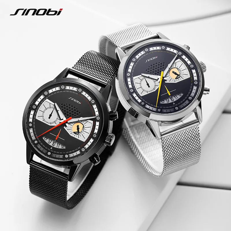 Повседневные спортивные мужские часы SINOBI модные креативные Hero Iron Man хронограф