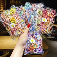100 pcsset new children cute colors soft elastic hair bands baby girls lovely scrunchies rubber bands kids hair accessories