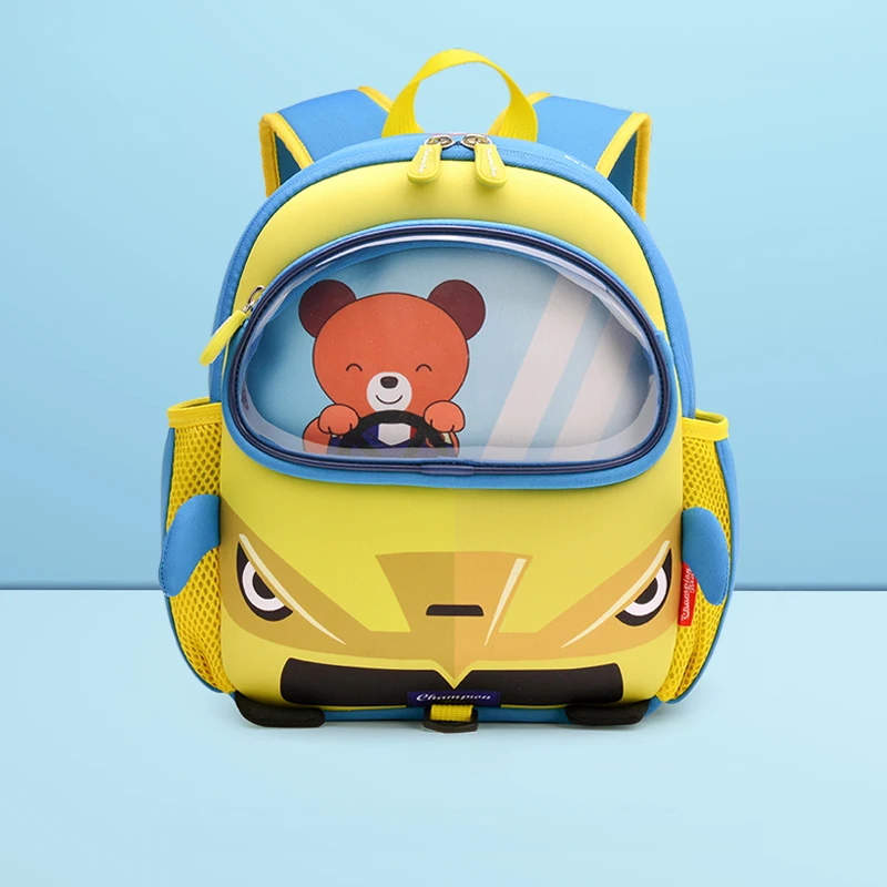 AWINPOP новый бренд 3D Мультфильм Крутой красный автомобиль школьные ранцы для