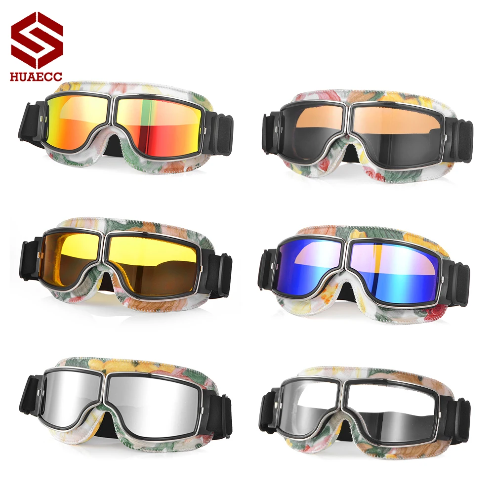 

High Quality Vintage Motorcycle Goggles Motorbike Scooter Biker Glasses Helmet Goggles Foldable Sunglasses