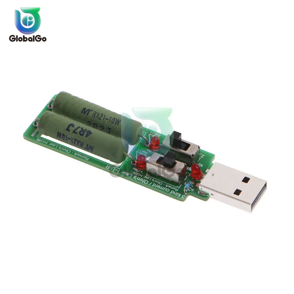 Миниатюрный разрядный USB-резистор с выключателем 1A 2A светодиодный индикатор