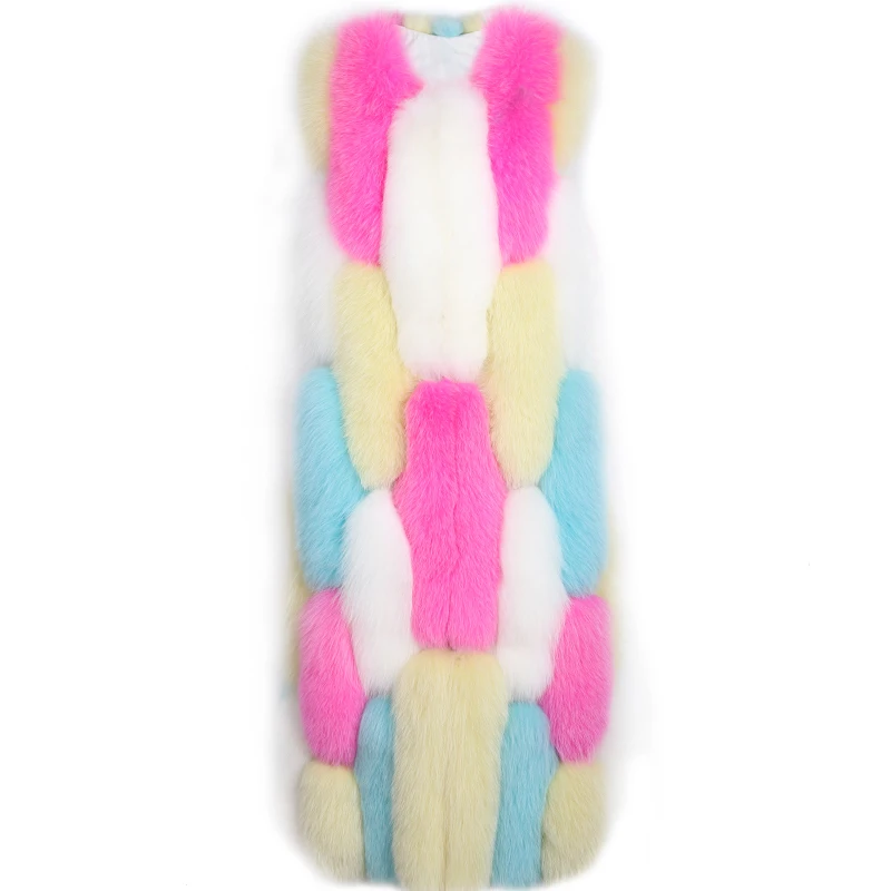 Женский жилет из натурального Лисьего меха Длинный длина 110 см | Женская одежда
