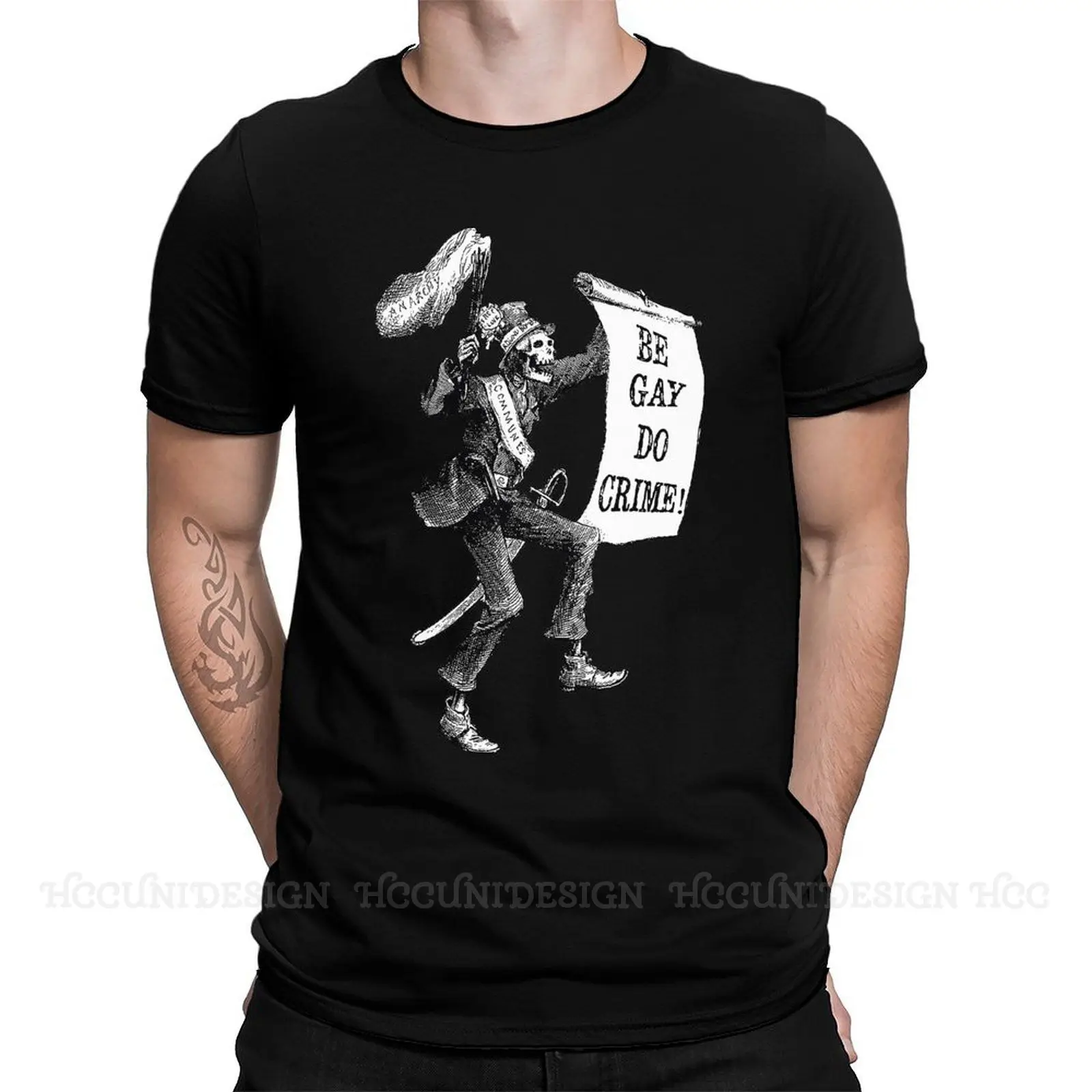 

Be Gay Do Crime Print Cotton T-Shirt Camiseta Hombre LGBT Transgender Men Fashion Graphic T Shirts Streetwear Adult Shirt