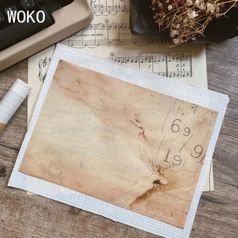 WOKO, 6 листов, Ретро стиль, крафт-бумага, красивая Васи бумага, мечта, акварель, цветок, задний план, бумага, деко, наклейка, сделай сам, пуленепробиваемый журнал