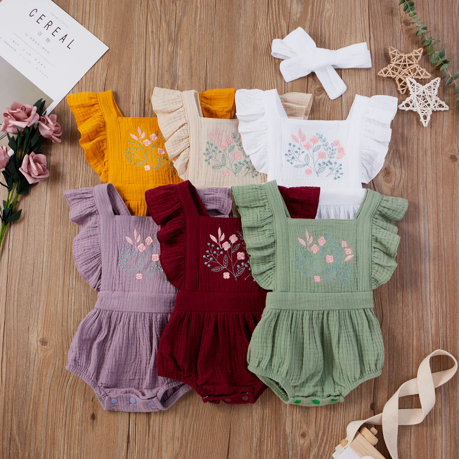

Baby Girl Flower embroidery Sleeveless Romper Casual Summer Cotton Jumpsuit Baby Girl Clothes ropa niña meisjes kleding