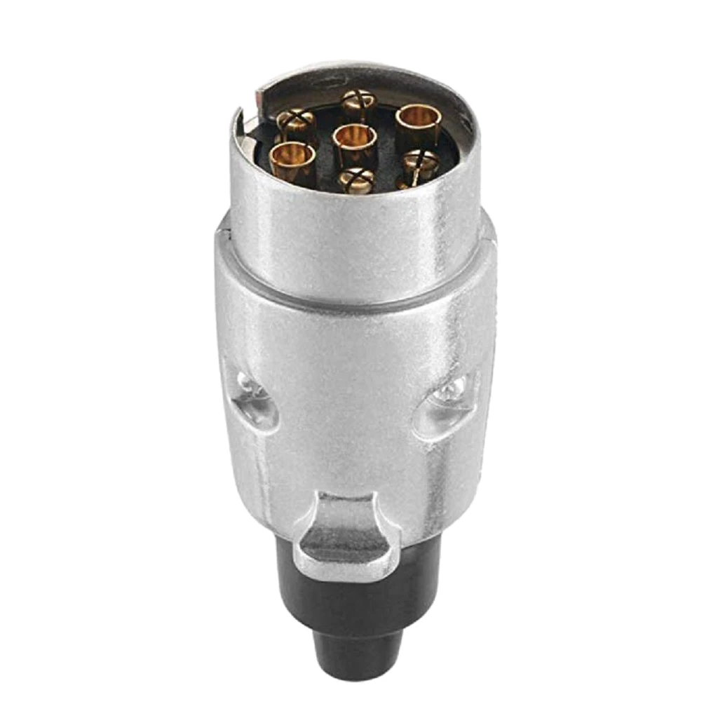 

12V Socket 7 Pin Trailer Round Hitch Coupling Aluminum Antirust Cables Adapters For Caravan Truck
