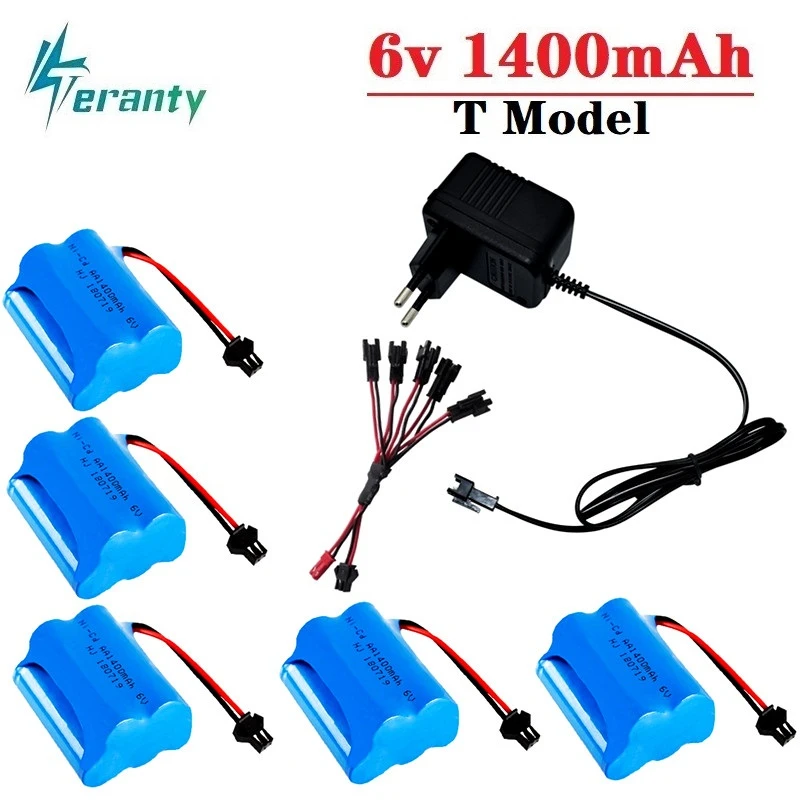 6v 1400mah аккумуляторная батарея + зарядное устройство для Rc игрушки автомобили