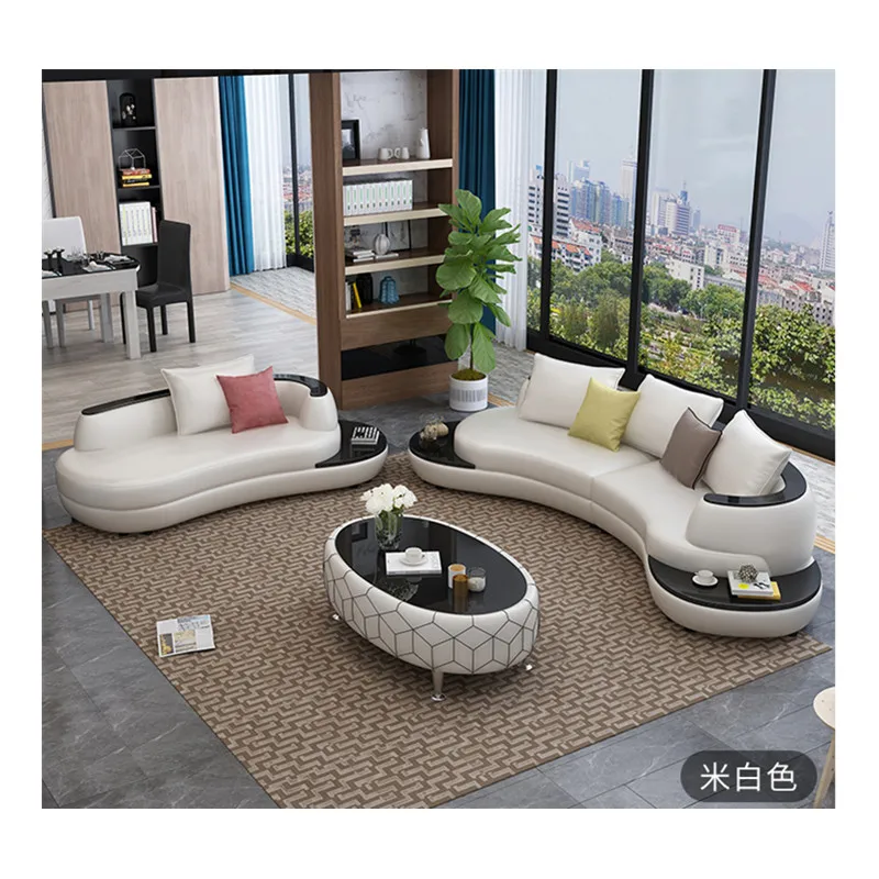 Кожаный роскошный круглый ресторанный диван гостиничный лобби диван|Наборы для