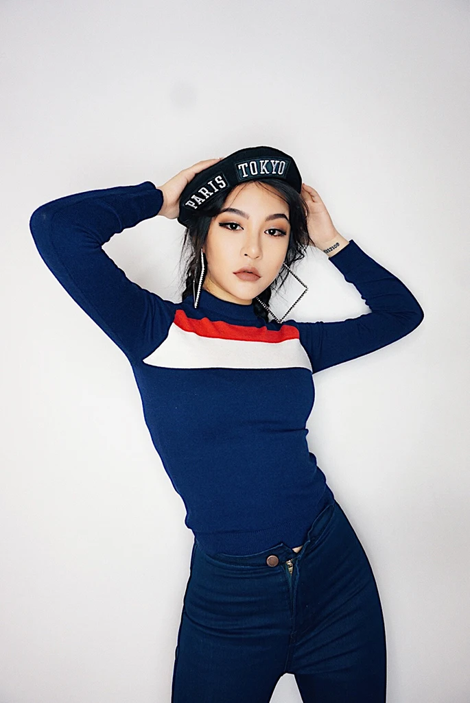 2019 new fashion casual women's clothing Sweater spring and autumn sets of short color matching sweater slim long sleeves | Женская