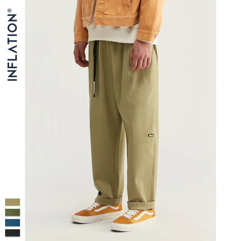 INFLATION 2020 осень зима уличная одежда брюки для мужчин повседневный Стиль Прямые