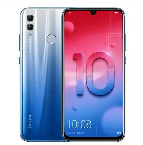 sky blue Глобальная версия Honor 10 Lite, 6,21 дюйма, 3 ГБ, 32 ГБ/64 ГБ, смартфон, Android 9,0, четыре ядра, 3 камеры, мобильный телефон, 3400 мАч, отпечаток пальца - Цвет: sky blue