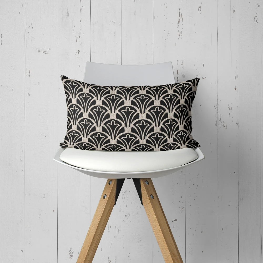 Меховой льняной чехол для подушки винтажный скандинавский дизайнерский икат