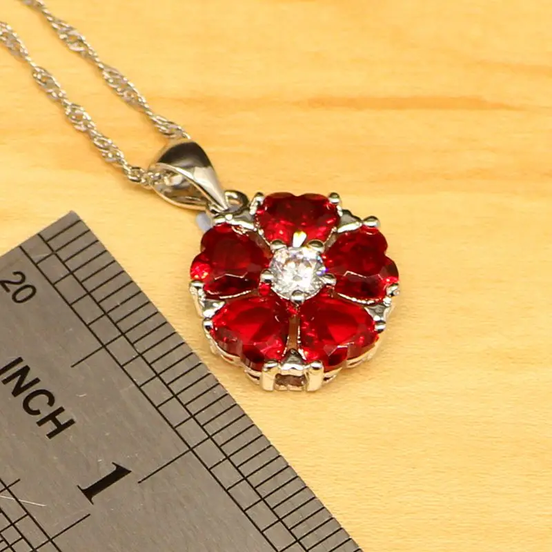 Набор ювелирных изделий из белого кубического циркония в форме сердца Красного