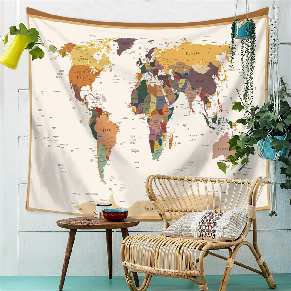 Sowdream карта мира декоративный гобелен кровать счет толстые фланелевые одеяло на