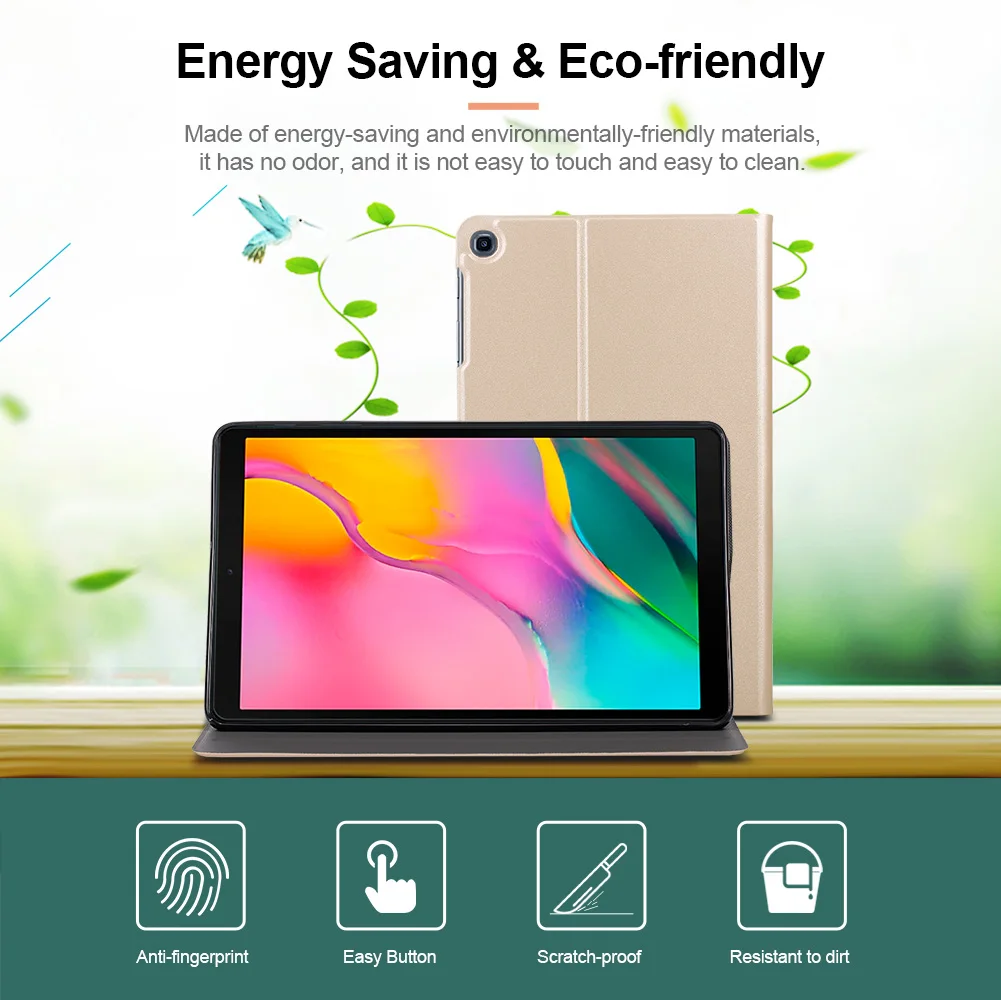 Защитный чехол из ТПУ для планшета подставка держатель Samsung T510/515 защитный черный