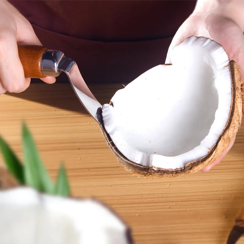 

OTO Stainless Steel Multipurpose Coconut Meat Knife Take Juice Knock Shell Knife Coconut Opener Kitchen Gadgets