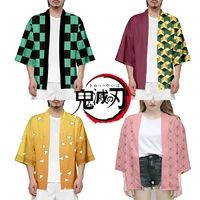 anime demon slayer kimetsu no yaiba characters cosplay kimono haori yukata cosplay unisex coat shirt halloween party clothes