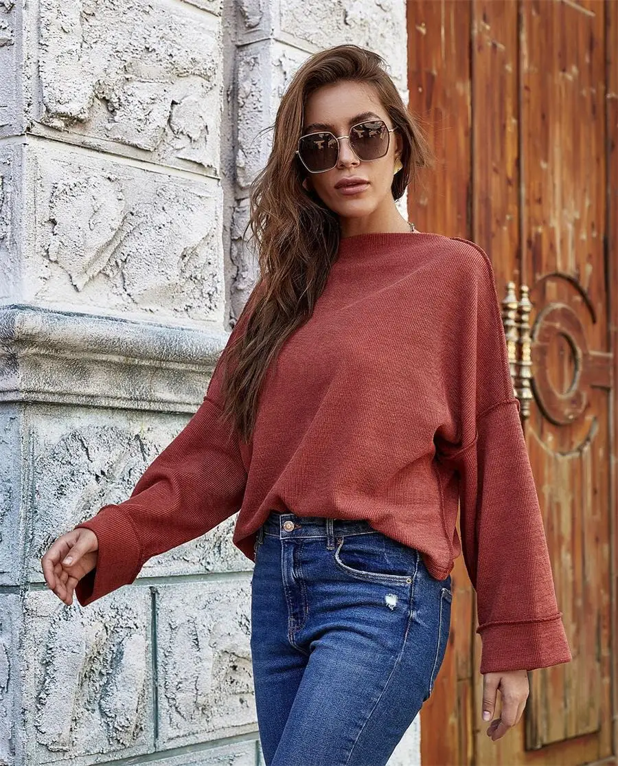 

Loose Autumn Sweater Women 2020 New Elegant Knitted Sweater Warm Female Pullovers Fashion Solid Tops