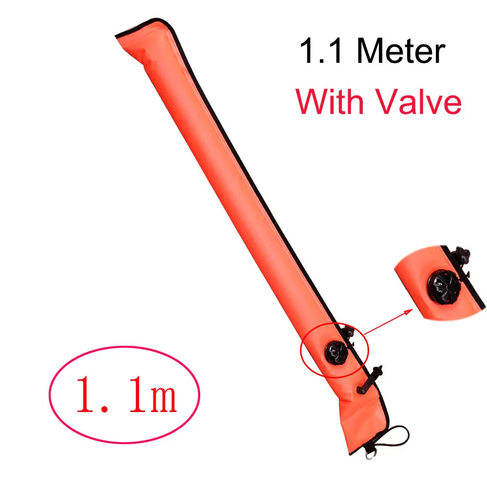 1.1Orange with Valve 1,1 м-1,8 м закрытый Дайвинг поверхность маркерный буй SMB дрейф дайвинг восходящая сигнальная трубка безопасная колбаса Для Сноркелинга - Цвет: 1.1Orange with Valve