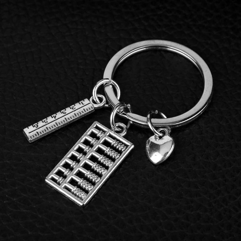 Fashion Handmade Creative Jewelry Abacus Calculator Ruler Tools Keychain Charms Keyfob Key Chain Teacher's Day Gift | Украшения и
