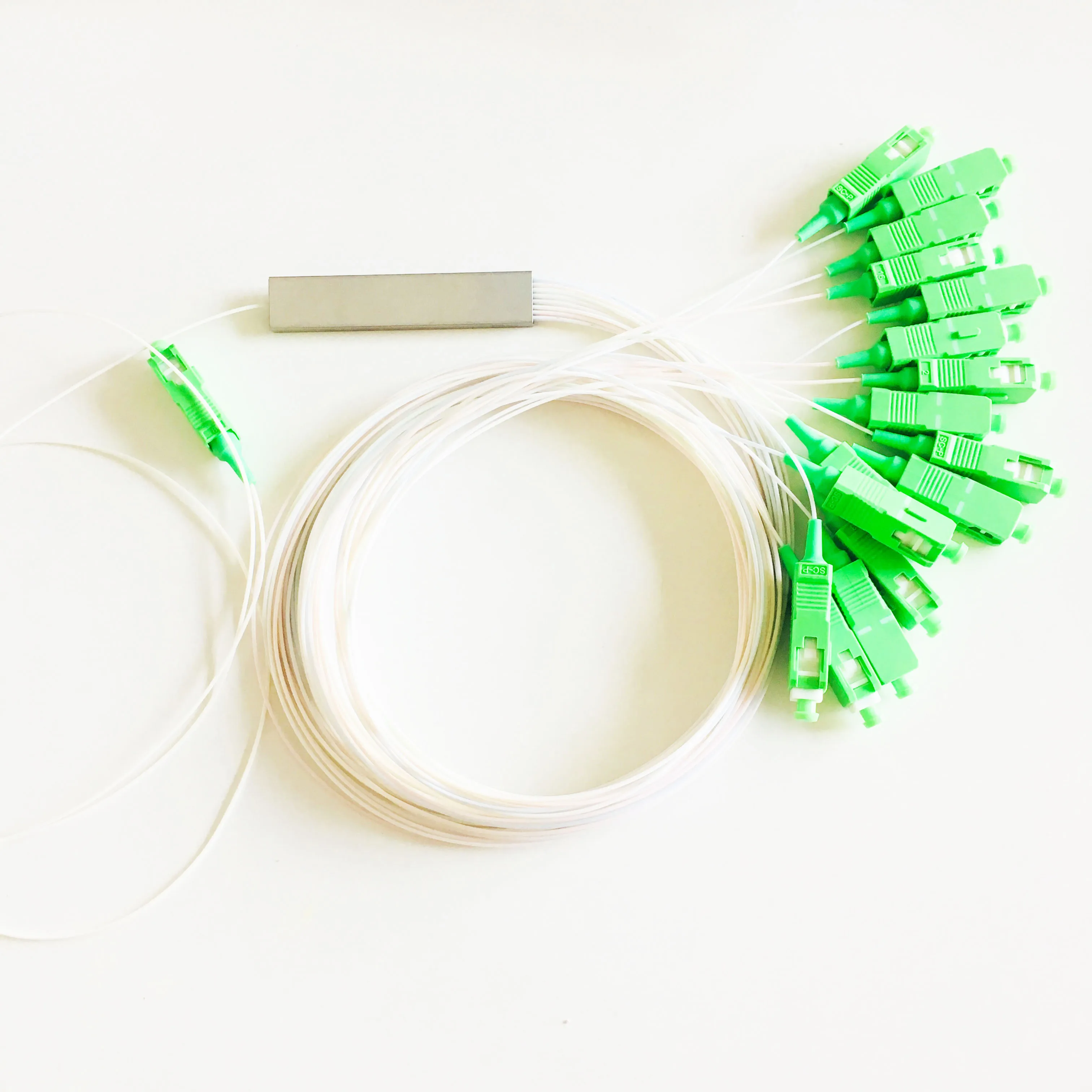 10 шт./лот 0 9 мм стальная трубка волоконно оптический ПЛК сплиттер 1x16 SC/APC Mini Blockless