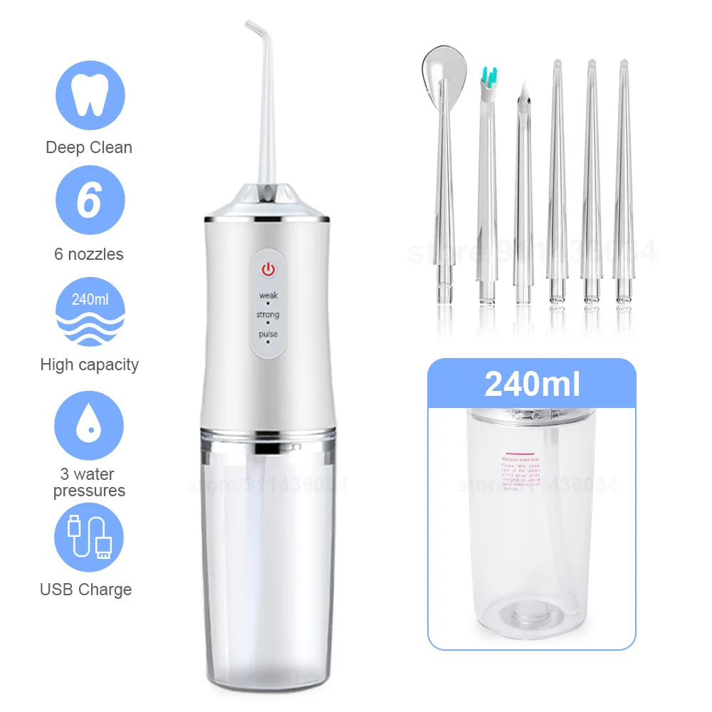 

Floss Pick Water Jet Teeth Whitening Cleaner Oral Irrigator Water Flosser Tooth White Dental Portable Irrigation Oral Hygine