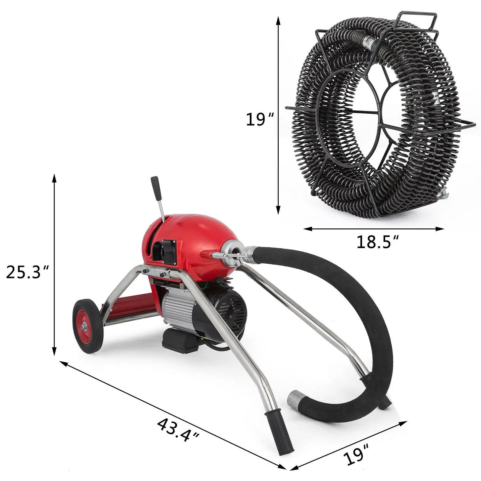 20-200 мм Труба Электрический Очиститель стока 1100 Вт Чистящая машина 16 м x 30 спираль
