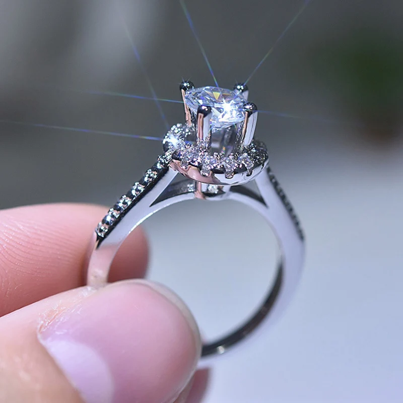 Изящные серебряные квадратные обручальные кольца с цирконием для женщин женские