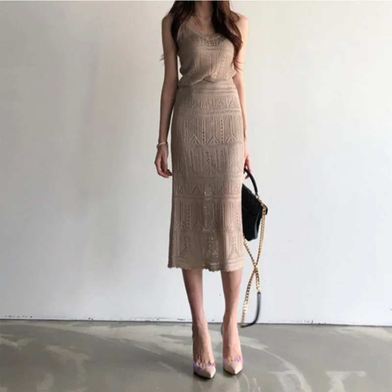 Женские летние комплекты из 2 предметов 2020 женские укороченные топы и юбка