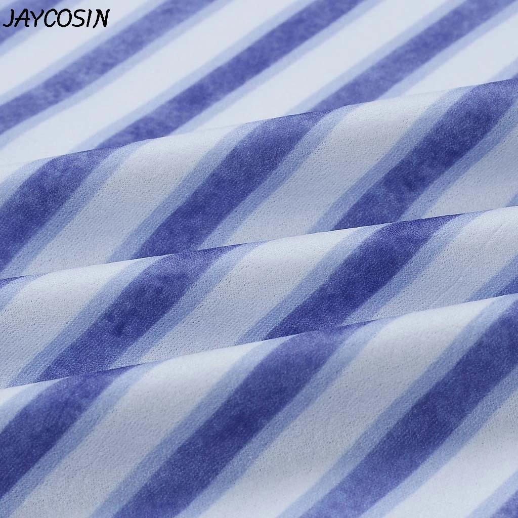 Женское платье в полоску JAYCOSIN летнее праздничное без рукавов с v-образным вырезом