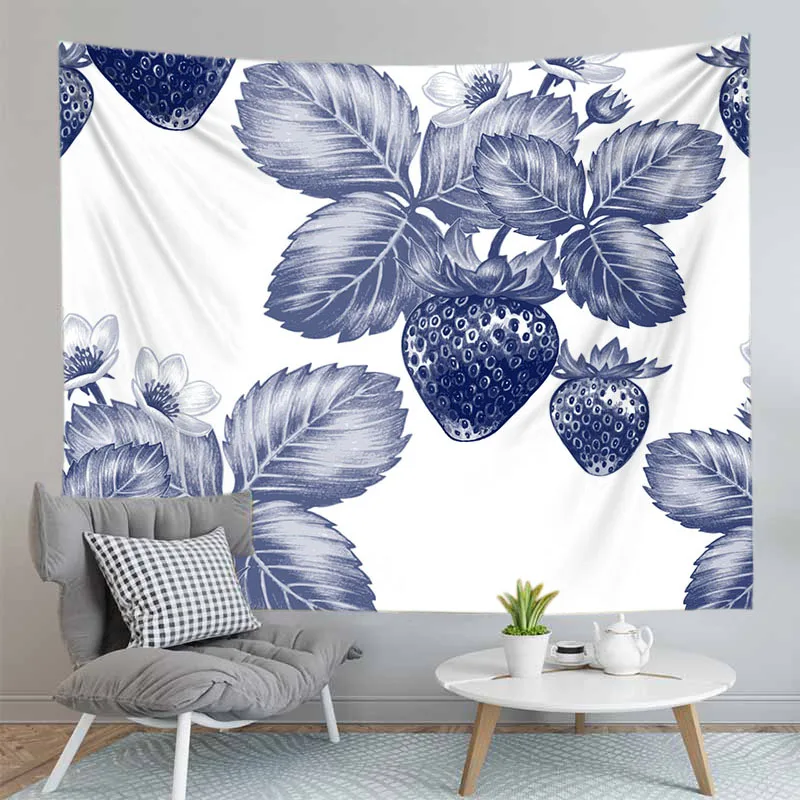 Красивый клубничный Принт Большой Настенный Гобелен Милые Фрукты девушка