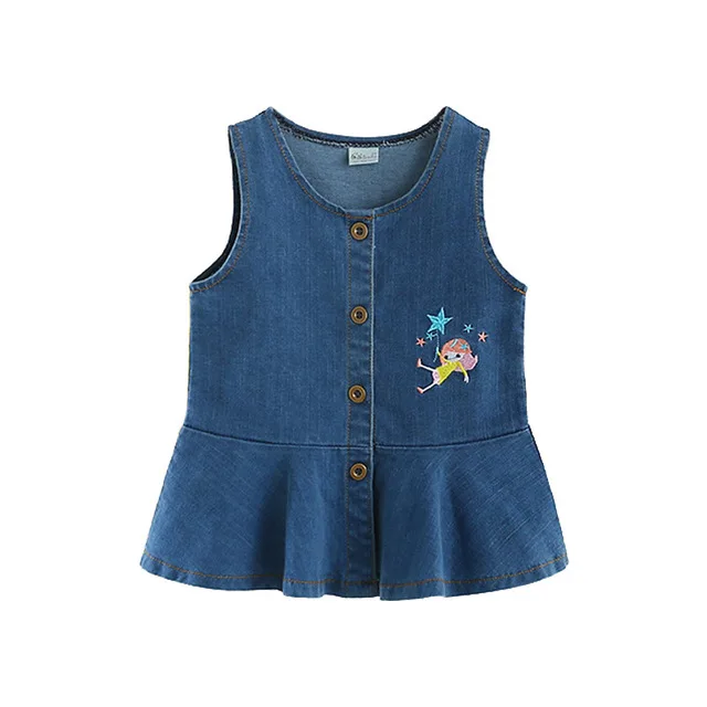 

1 2 3 4 5 Y Infant Dress Fashion Embroidery Sleeveless Kids Dresses for Girls Toddler Clothing Newborn Girls Denim Strap Dress