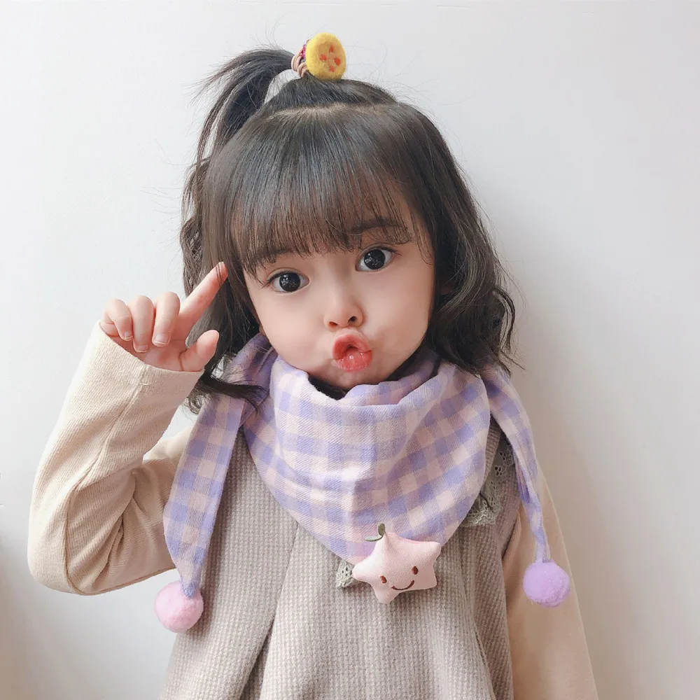 

New Spring Dot Print Cotton Triangle Scarf Pure Color Autumn Winter Boy Neck Girls Bibs Toddler Burp Cloth