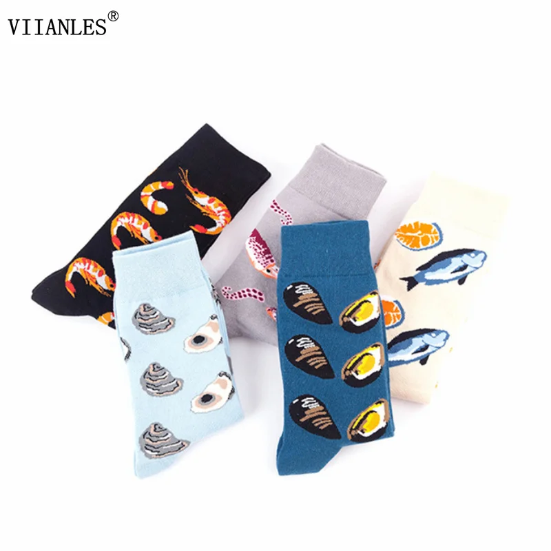 

VIIANLES A пара стильных мультяшных милых носков для женщин уличная одежда Harajuku хип-хоп модные длинные носки креветки уличный костюм горячая распродажа