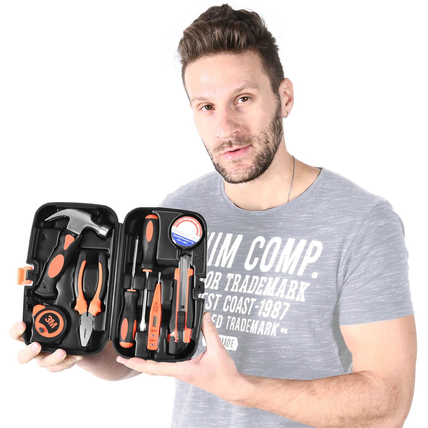 8 шт./компл. ручной инструмент набор общие бытовой ремонт комплект с Пластик Toolbox