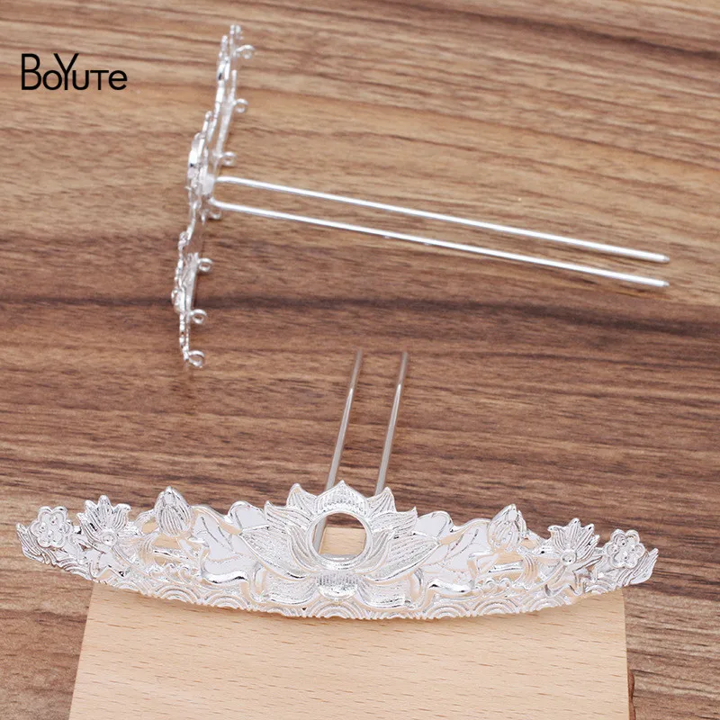 

BoYuTe (2 Pieces/Lot) Metal Alloy 29*118MM Flower Hair Stick Diy Retro Palace Hair Accessories Jewelry Materials Wholesale