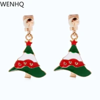 wenhq christmas tree earrings for kids fashion cute little girl clip on earrings no pierced hypoallergenic ear clip good gift