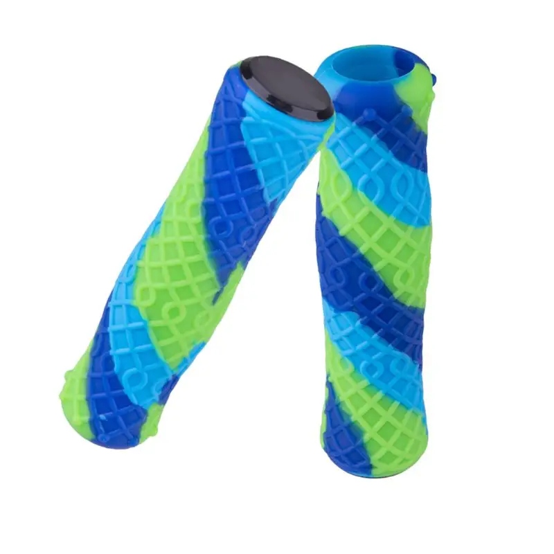 

Mountain Bike MTB Handlebar Bar Grips Shockproof Anti-Slip Silicone Bicycle Part D0LB