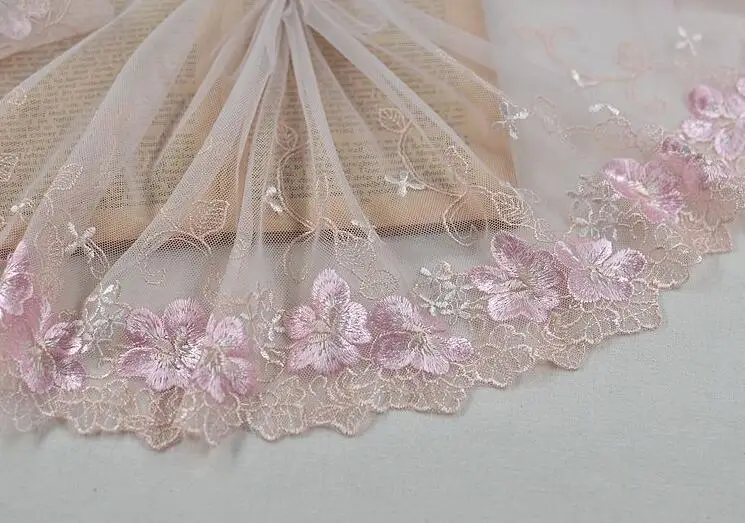 1 метр высшего класса розовый синий сетчатый цветок Водорастворимая Вышивка