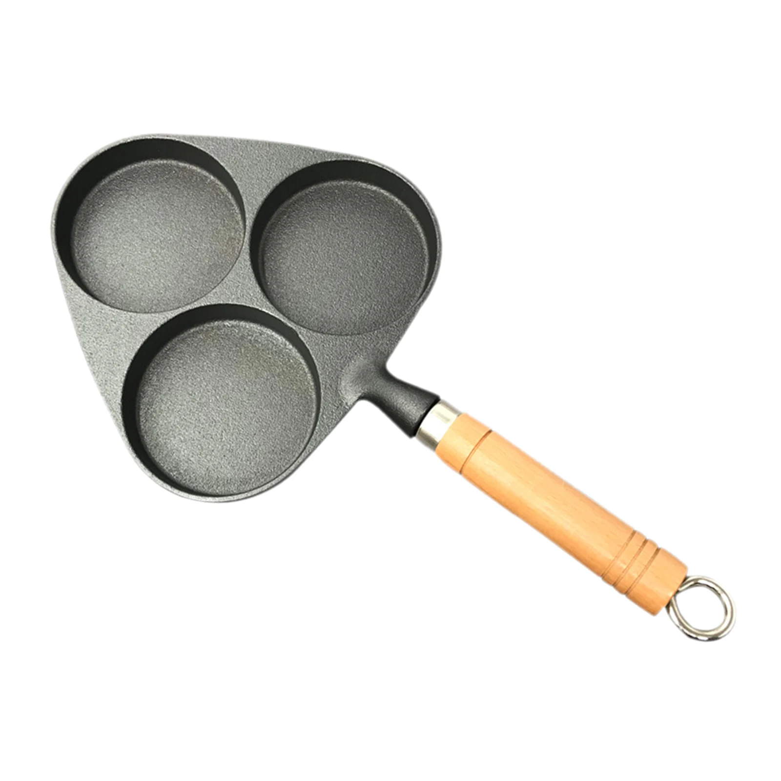 

Egg Frying Pan Omelet Pot Fryer Wooden Handle Induction Hob Steak Cookware