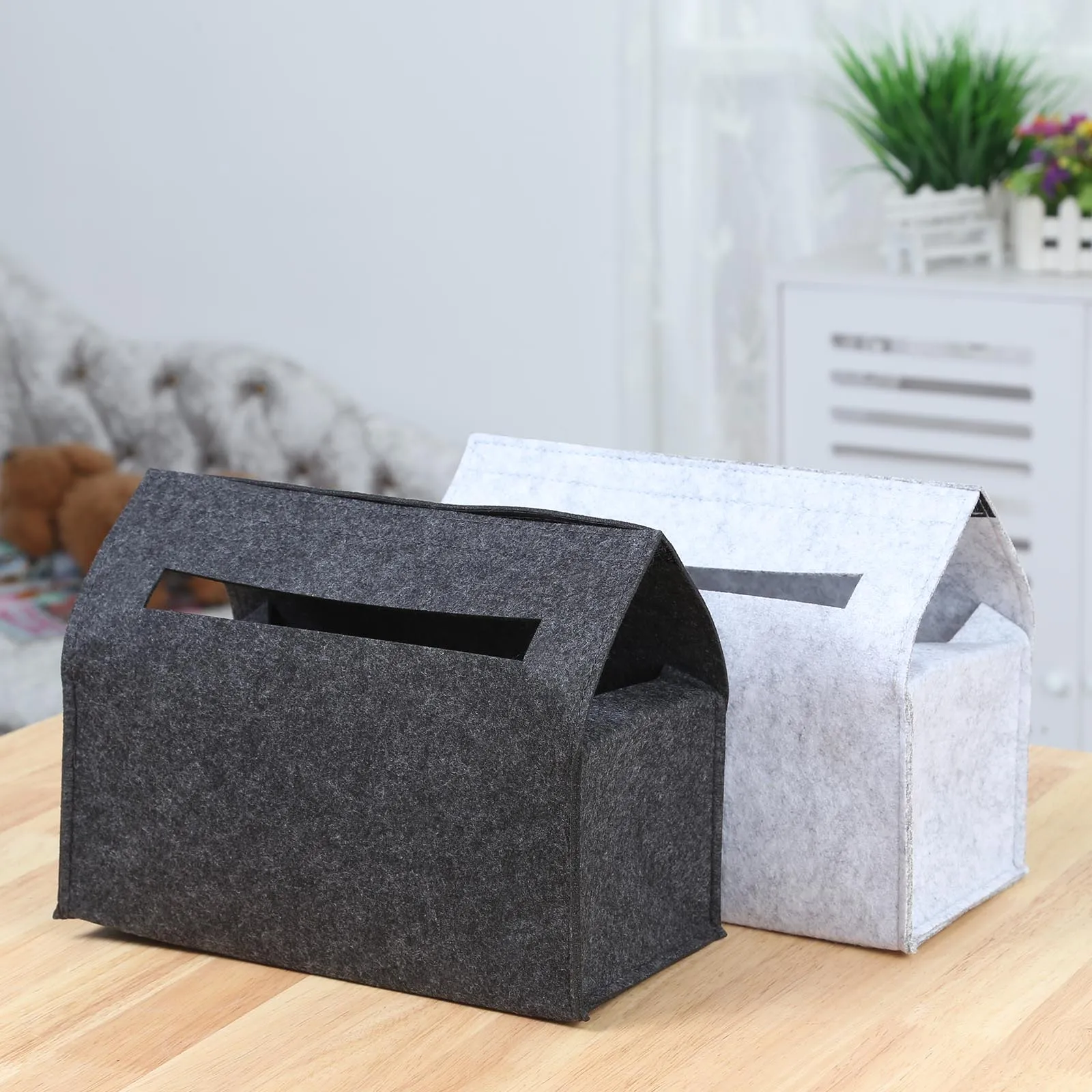 Коробка для салфеток простые лотки чехол из искусственной шерсти и войлока