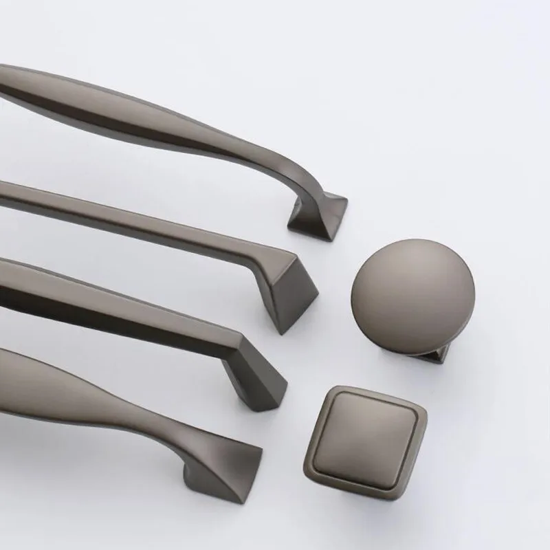 KK & FING современные жемчужно серые ручки шкафа из цинкового сплава ящика кухонный