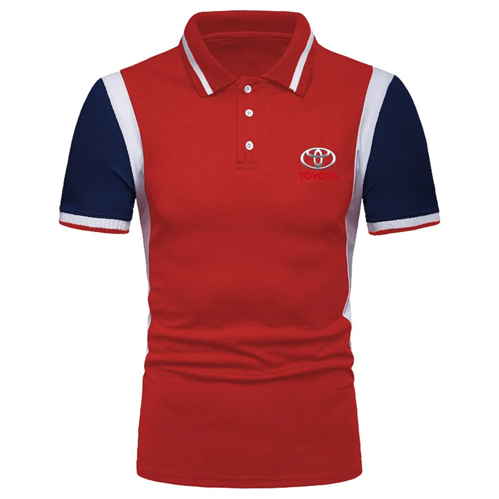 

Men's summer TOYOTA lapel POLO shirt letter printing short-sleeved T-shirt business casual T-shirt male AC17
