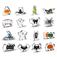 Форма для печенья из нержавеющей стали на Хэллоуин форма «сделай сам» в виде тыквы зубов летучей мыши волшебника шляпы кота